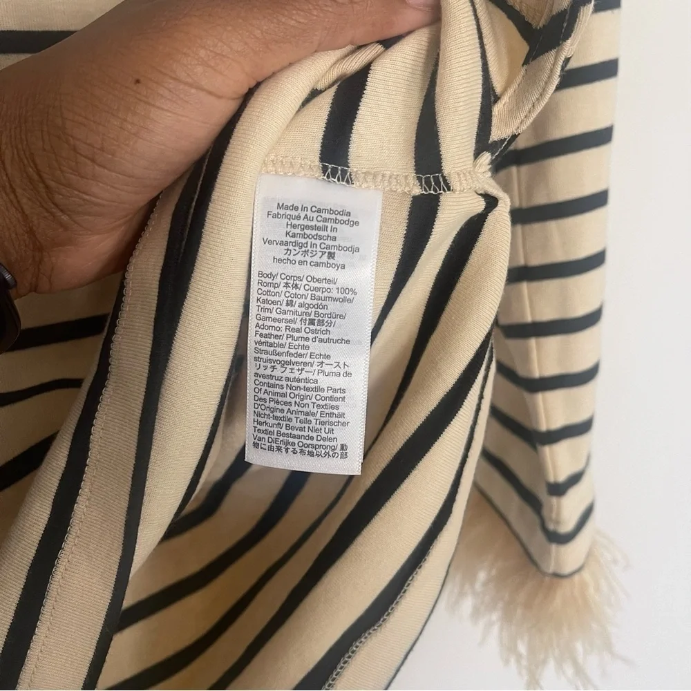 NWT J.Crew Feather-trim long-sleeve shirt